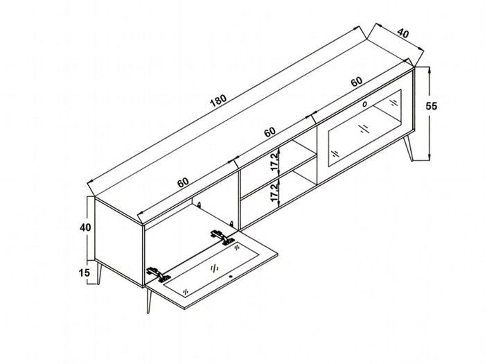 Hanah Home Hazeran 180 Soporte para TV Roble
